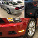 Front/Rear LED Side Marker Lights Turn Signals Lamps Smoked Pair for Ford Mustang 2010-2014