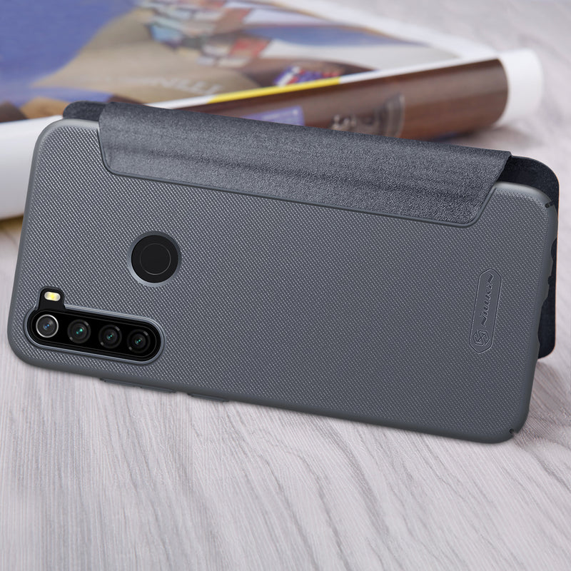 NILLKIN Flip Froseted Shockproof PU Leather Full Cover Protective Case for Xiaomi Redmi Note 8