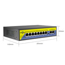 Hiseeu POE-X1010B 48V 10 Ports POE Switch with Ethernet 10/100Mbps IEEE 802.3 for IP CCTV Security Camera System