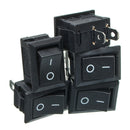 100pcs Black Push Button Mini Switch 6A-10A 110V 250V KCD1-101 2Pin Snap-In On/Off Rocker Switch