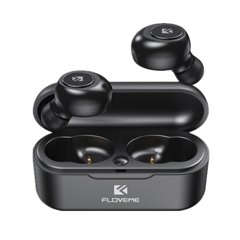 Floveme TWS True Wireless bluetooth 5.0 Earphone Mini Portable 3D Stereo Bilateral Calls Headphone with Charging Box