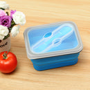 KCASA KC-FY02 Collapsible Silicone Lunch Box BPA Free Foldable Bento Food Container With Tableware