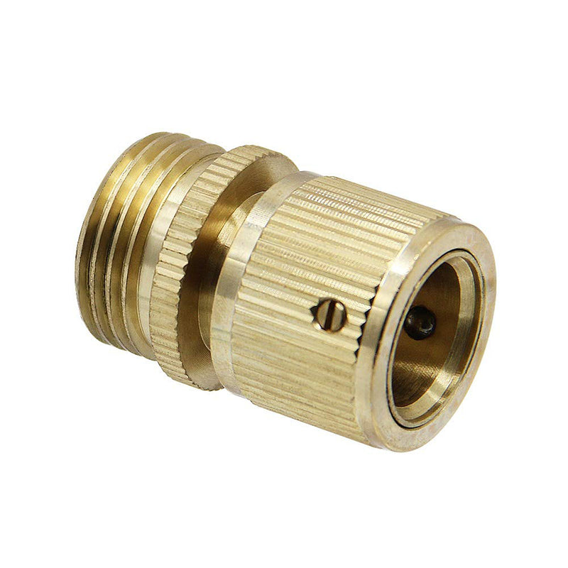 3/4'' NPT Solid Brass Male and Female Connector Garden Hose Quick Connect Water Hose Pipe Connectors Fitting w/ Hose Washers