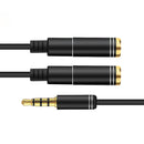 3.5mm Male to 2 Femal Audio Stereo Splitter Cable Headphone Cable for Music Sharing