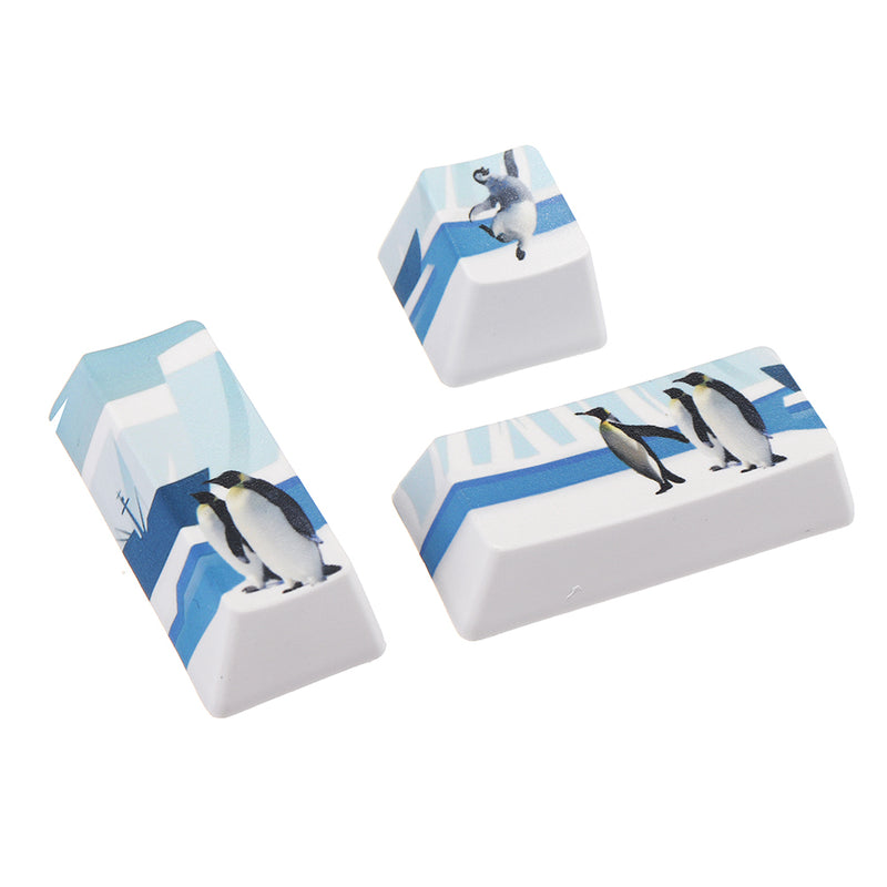Five-sided Dyesub PBT OEM Profile Antarctic Penguin Space Bar 6.25u Novelty Keycap + ESC Enter Keycaps