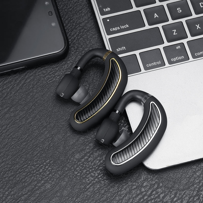 Portable Lightweight Single Wireless bluetooth 5.0 Earhook Noise Cancelling Earphone Headphone with Mic