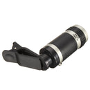 Universal 8 x18 HD Optical Zoom Lens Micro Telescope with Clip On for Mobile Phone Lens