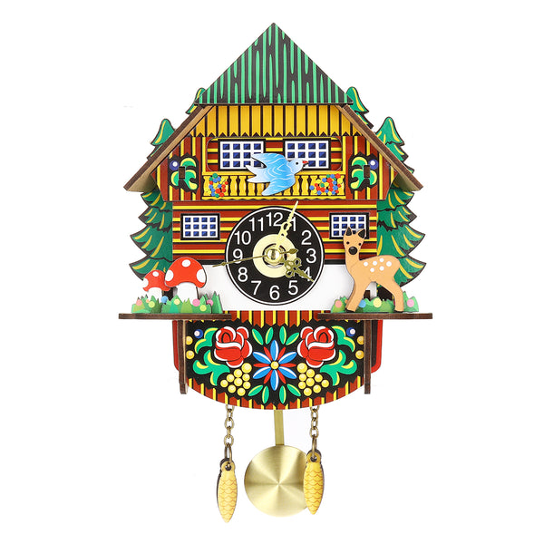 Handcraft Wood Cuckoo Clock House Tree Style Wall Clock Art Vintage Home Decor