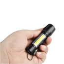 XANES 1517B XPE+COB Dual Lights 1000LM Zoomable USB Rechargeable Tactical EDC LED Flashlight Suit