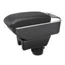 Black Leather Black Line Double Layer Armrest Car Storage Box For Mitsubishi 2014-2018