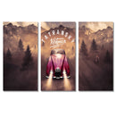 Miico Hand Painted Three Combination Decorative Paintings Jungle Adventure Wall Art For Home Decoration