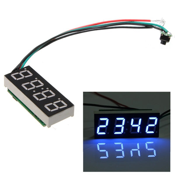 DC 7-30V Digital LED Clock For Car Truck Motorcycle Motor 24 Hour Time
