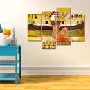 Miico Hand Painted Four Combination Decorative Paintings Ancient Egyptian Woman Wall Art For Home Decoration