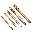 Drillpro M3-M12 Hand Spanner with 5pcs Titanium Coated M3-M8 Spiral Screw Tap Set