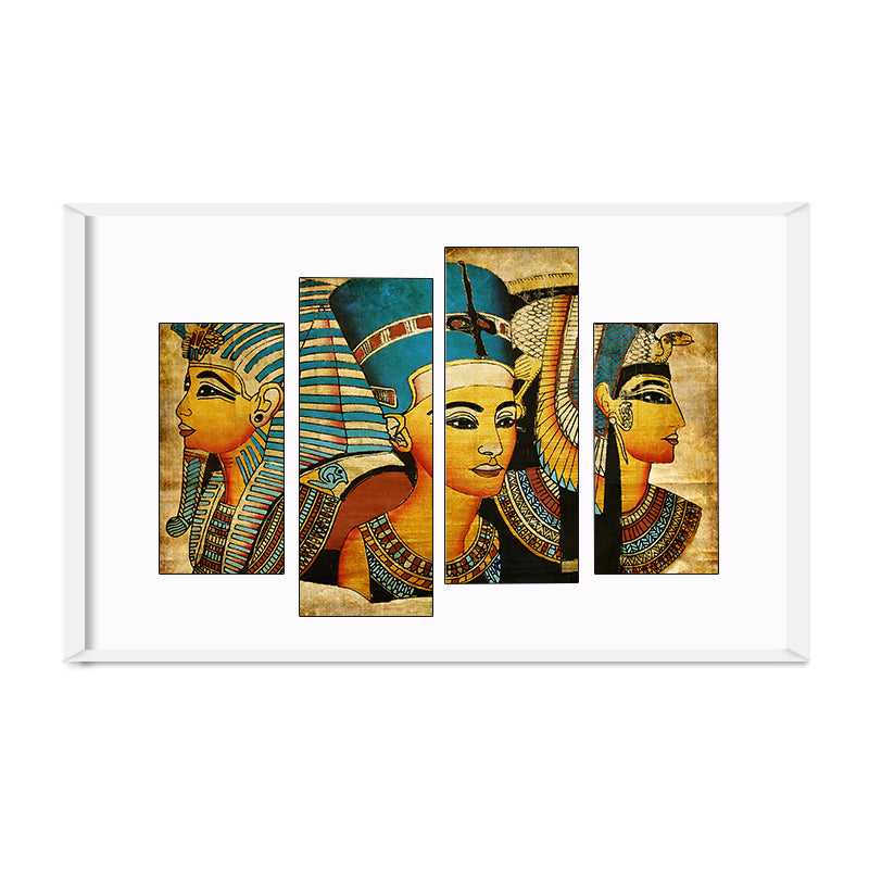 Miico Hand Painted Four Combination Decorative Paintings Ancient Egyptian Murals Wall Art For Home Decoration