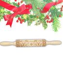 Loskii JM01688 Wooden Christmas Embossed Rolling Pin Dough Stick Baking Pastry Tool New Year Christmas Decoration