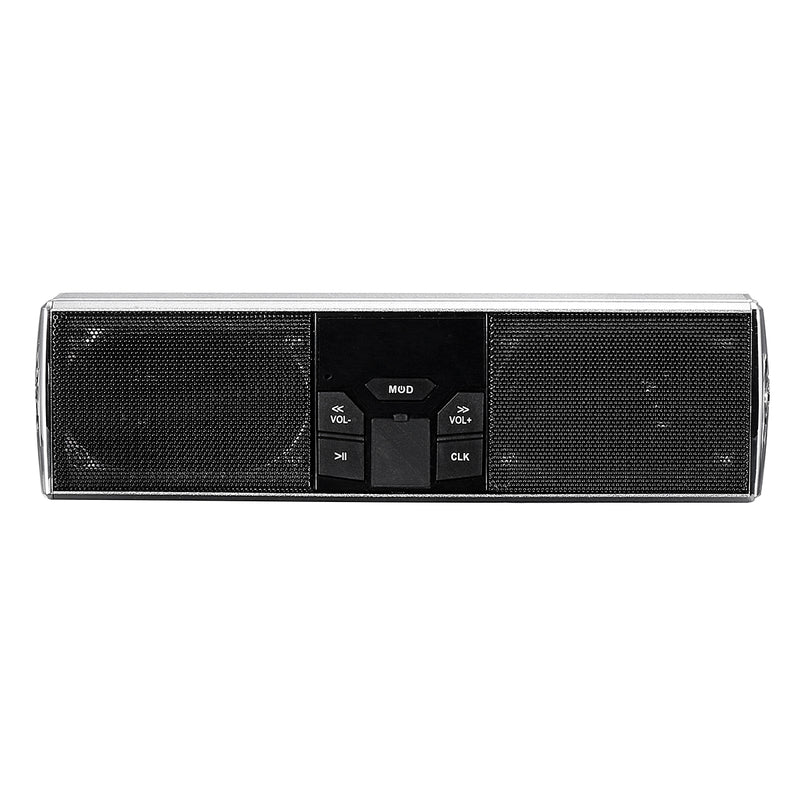 Waterproof Motorcycle MP3 USB FM Audio Radio Stereo LED Speaker with bluetooth Function Electric Scooter Bike Universal Silver