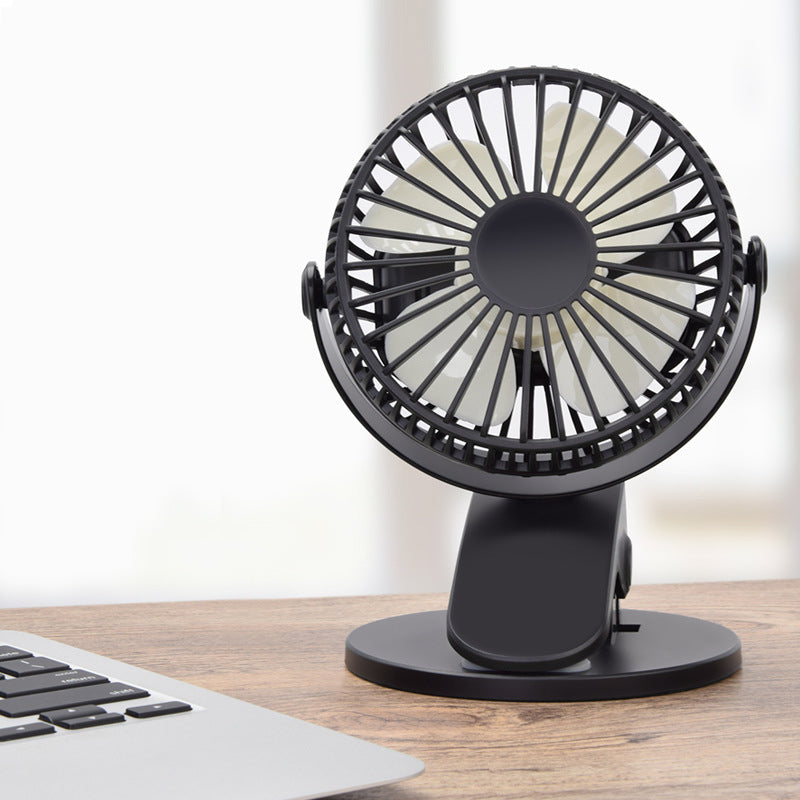 360 Rotation Mini Fan Battery Operated/USB Rechargeable Clip on Fan for Baby Stroller/Gym/Office/Study