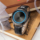 Touch Screen LED Waterproof Personality Tree Shaped Dial Leather Strap Lover Men Women Watch