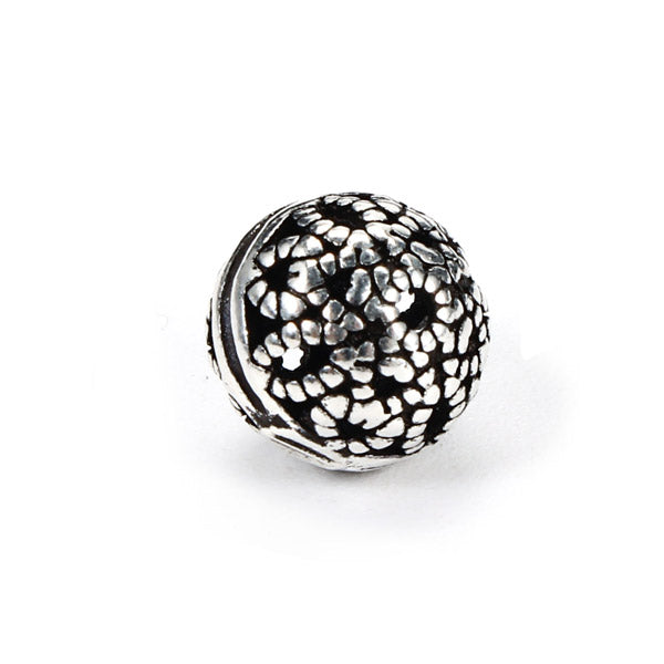 925 5pcs Sterling Silver Round Loose Beads Hollow DIY Jewelry Accessories Findings