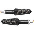 2PCS 12V Black Motorcycle Streamer Steering Turn Signal Lights Lamps Amber LED