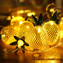 Battery Operated 10LEDs Metal Pineapple Shaped Warm White Indoor String Light For Christmas