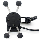 3.5-6.5inch 2A Quick Charge Phone GPS Handlebar Holder X-Style Motorcycle Car USB Port
