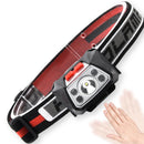 XANES 650LM XPG LED 40cm Smart Sensor HeadLamp White Red Lamp 4 Modes USB Rechargeable Waterproof 60 Adjustable Hiking Cycling Fishing Light