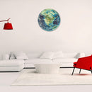 3D Night Glow Luminous Earth Continents Wall Clock Silent Home Wall Decoration