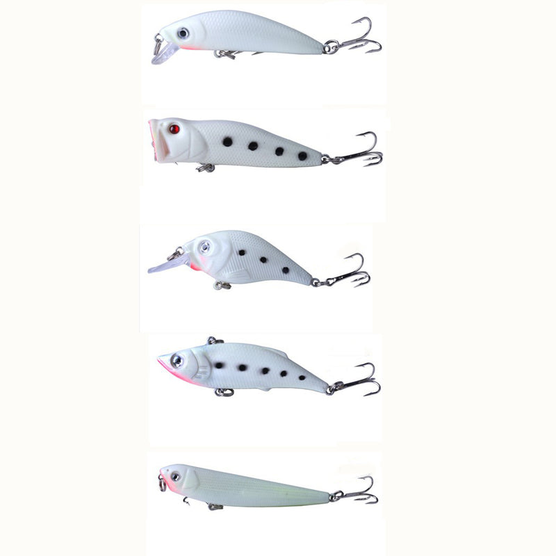 ZANLURE 5pcs/set Mixed Luminous VIB Popper Crankbait Pencil Artificial Wobbler Fishing Lure With Box
