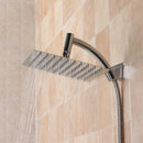 Square 8 Inch Rainfall Shower Head Extension with Shower Arm Hose Kit Overhead