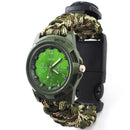 IPRee 4 In 1 EDC Survival Compasss Bracelet Watch Camp Emergency Nylon Paracord Wristband