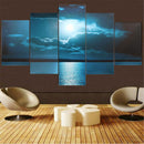 Modern Abstract Wall Decor Art Moon Sea Oil Paintings Painted Unframed