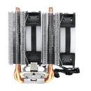 Aurora Colorful Backlit 3Pin 2 Fans 6 Copper Tube Dual Tower CPU  Cooling Fan Cooler Heatsink for Intel AMD
