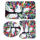 Tree Pattern Prints Bathroom Shower Curtain Non Slip Toilet Lid Cover Rugs Mat