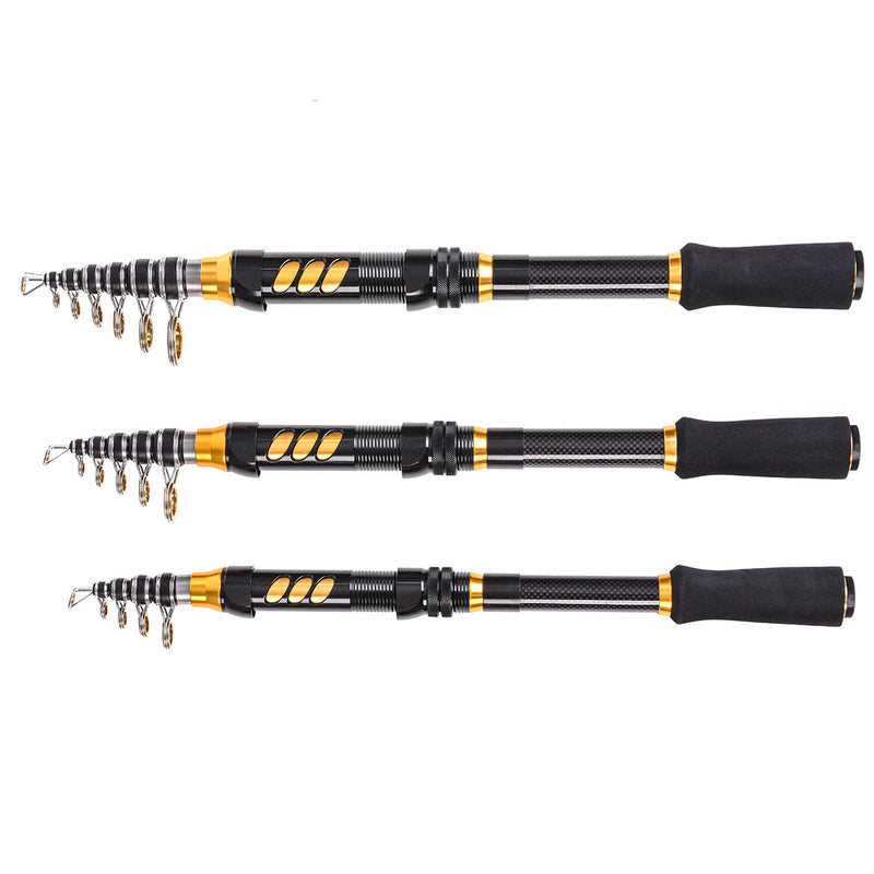 LEO 28004 1.8M 2.1M 2.4M Carbon Fiber Telescopic Mini Fishing Rod Spinning Travel Sea Fishing Pole