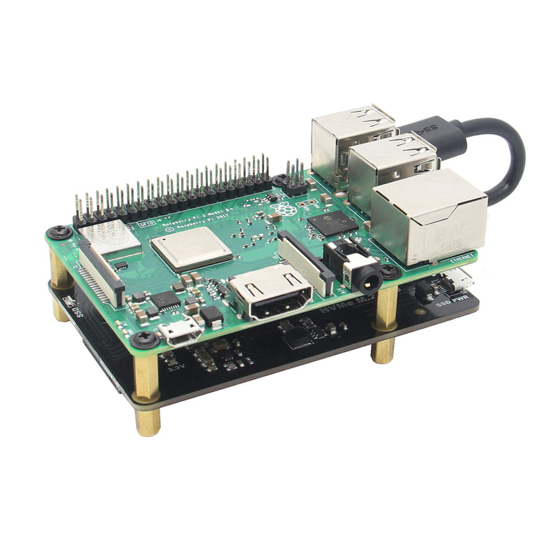 X870 NVME M.2 2280/2260/2242/2230 SATA SSD NAS Expansion Board with USB 3.0 Jumper for Raspberry Pi / Rock64