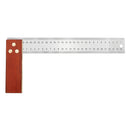 Drillpro 90 Degree Angle Ruler 300mm Stainless Steel Metric Marking Gauge Woodworking Square Wooden Base