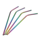 Stainless Steel Drinking Straws Rainbow Multi-colored Straw Reusable Drink Straw with Cleaning Brush