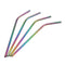Stainless Steel Drinking Straws Rainbow Multi-colored Straw Reusable Drink Straw with Cleaning Brush