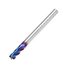 Drillpro 5pcs 2-6mm 4 Flutes Tungsten Carbide Milling Cutter HRC65 Blue NACO Coated Milling Cutter CNC Tool