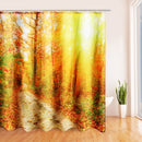 71''x71'' Autumn Deciduous Forest Waterproof Polyester Shower Curtains With Hooks