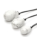 3Pcs Natural White Howlite Body Massage Stone Vaginal Muscle Tightening Kegel Exercise Egg