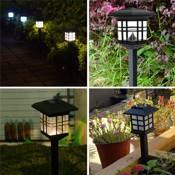 LED Solar Lights Waterproof Column Headlight Lawn Lamp for Outdoor Garden Yard