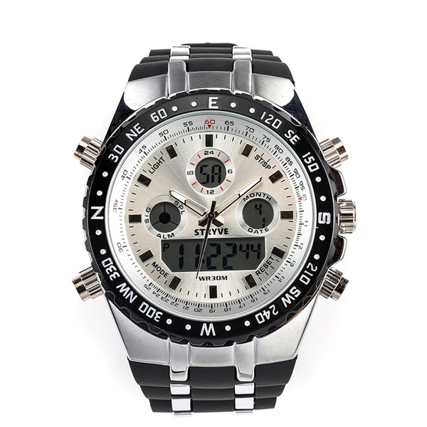 STRYVE S8002 Dual Display Digital Watch Luminous Chronograph Stopwatch Calendar Alarm Outdoor Watch