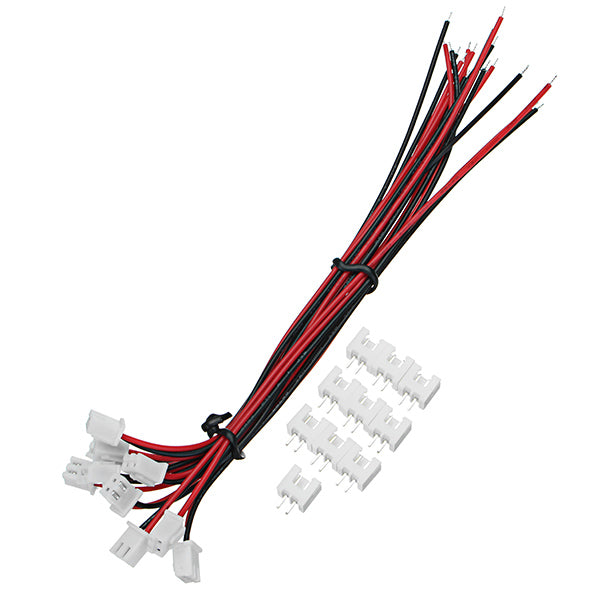 10Pcs XH Pitch 2.54mm Single Head 2Pin Wire To Board Connector 15cm 24AWG With Socket