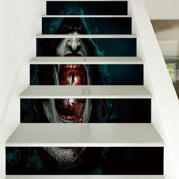 Miico LT004 Halloween Decoration Stair Sticker - Removable Sticker Horror Wall Sticker