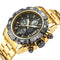 STRYVE S8018 Men Full Steel Waterproof Date Week Chrono Alarm Clock Dual Display Digital Watch