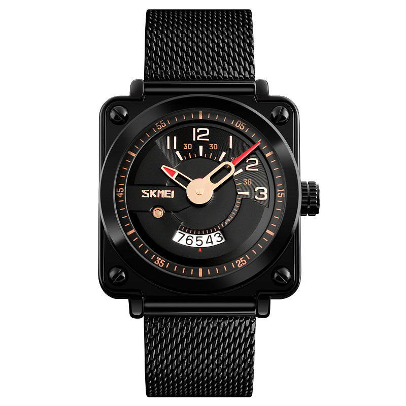 SKMEI 9172 Men Watch Fashion Square Dial Milanese Strap Male Quartz Wrist Watch