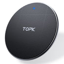 TOPK 10W LED Fast Charging Mini Wireless Charger Pad For iPhone 11 X Pro Xiaomi Mi9 Mi8 HUAWEI OPPO Pocophone
